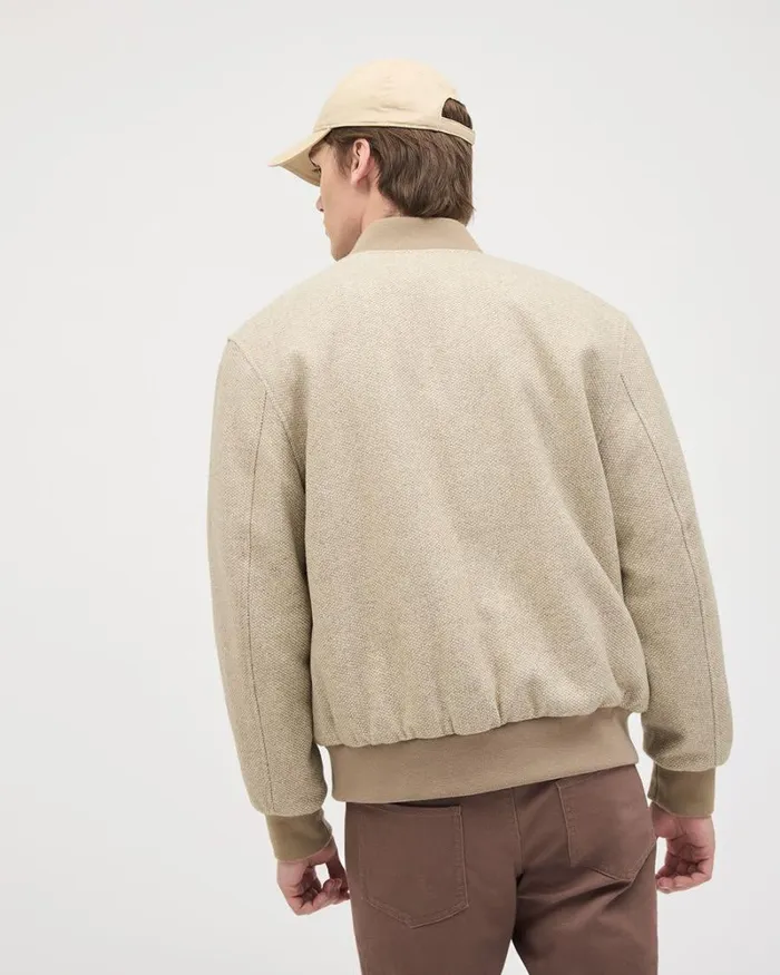 RWandCO Wool Tweed Bomber Jacket Beige 8211 Men RWandCO Wool Tweed Bomber Jacket Beige 8211 Men