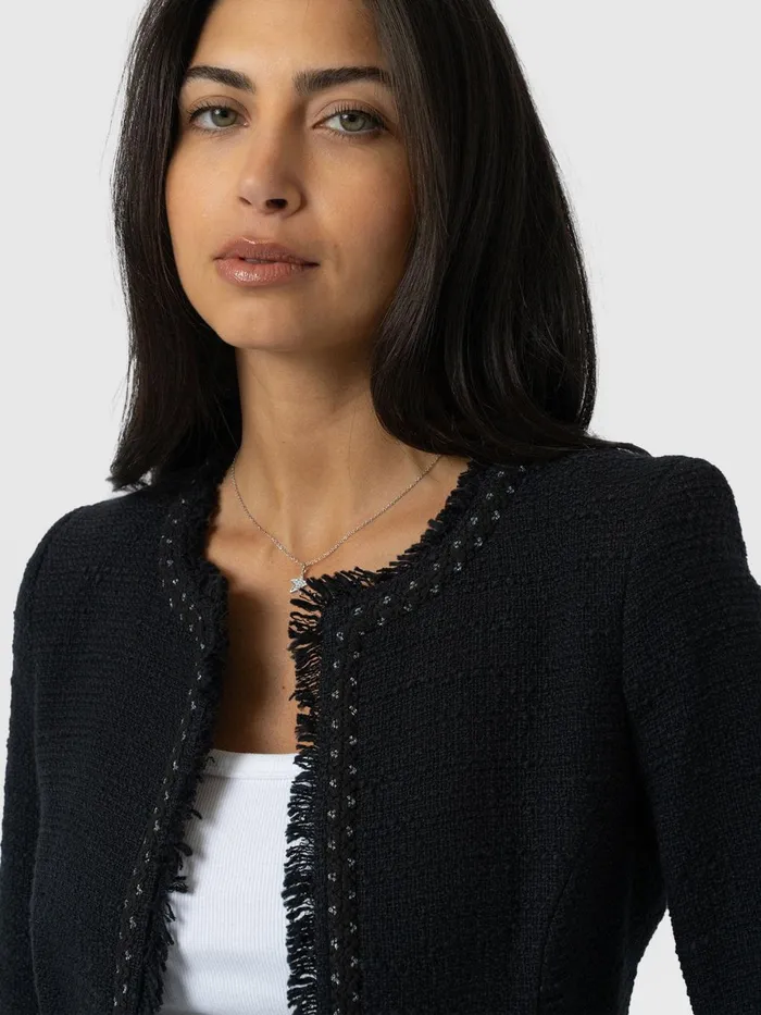 Saint And Sofia Blazers Women Rayner Jacket 8211 Black Boucl Black Boucl
