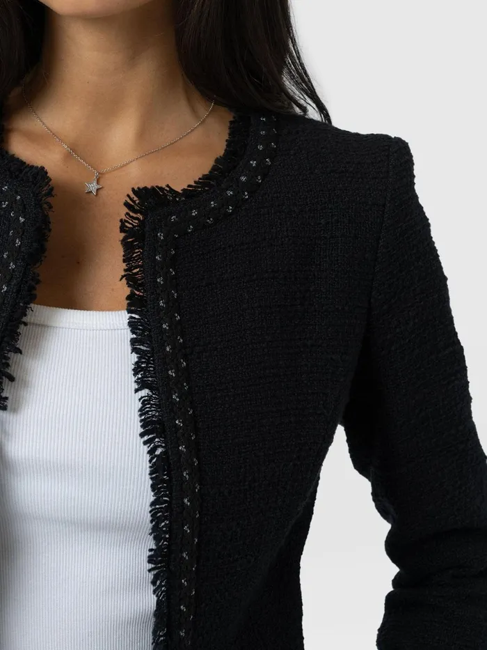 Saint And Sofia Blazers Women Rayner Jacket 8211 Black Boucl Black Boucl
