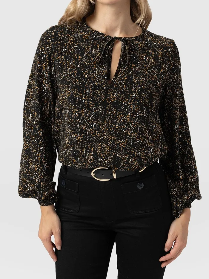 Saint And Sofia Blouses and Shirts Women Kristen Blouse 8211 Ditsy Leopard Ditsy Leopard