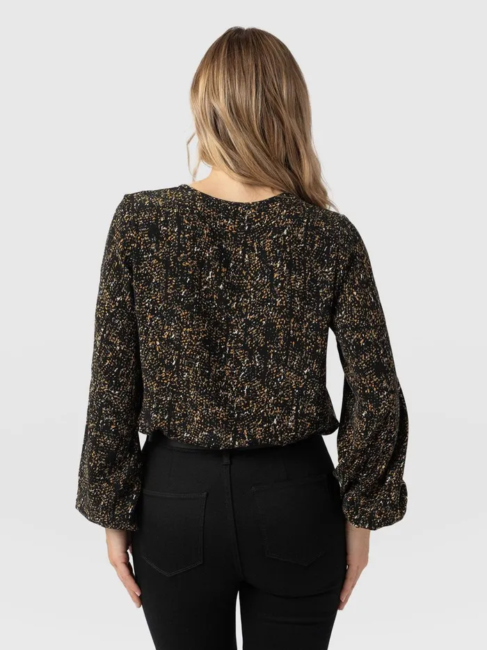 Saint And Sofia Blouses and Shirts Women Kristen Blouse 8211 Ditsy Leopard Ditsy Leopard