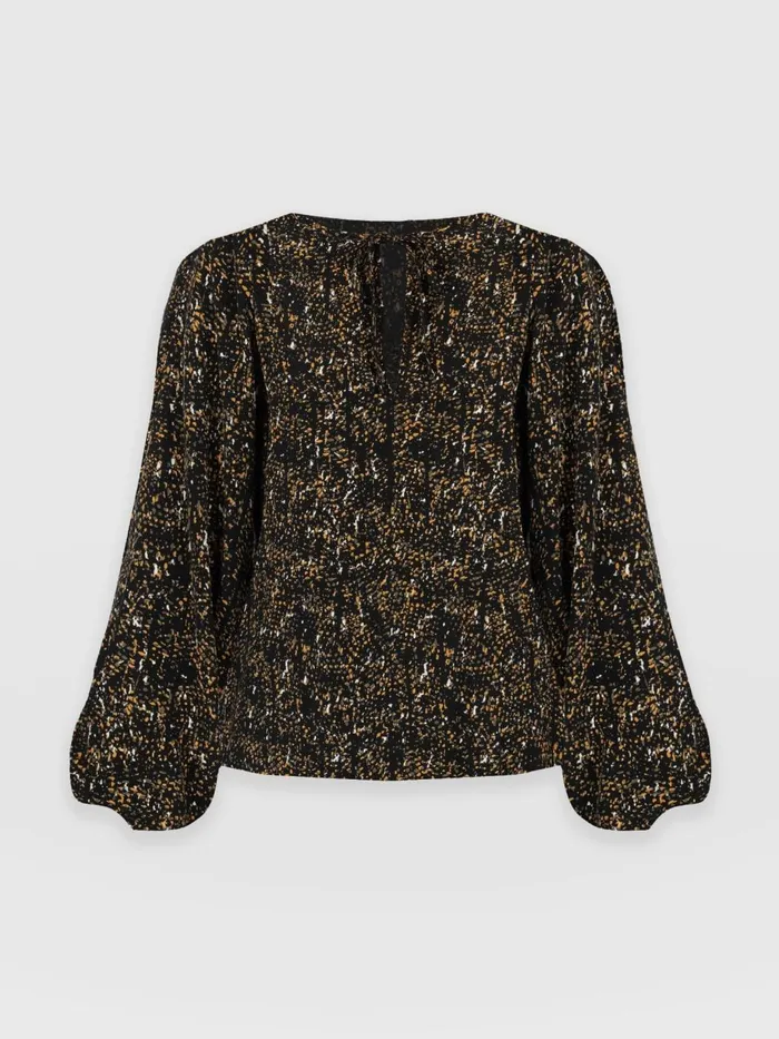 Saint And Sofia Blouses and Shirts Women Kristen Blouse 8211 Ditsy Leopard Ditsy Leopard