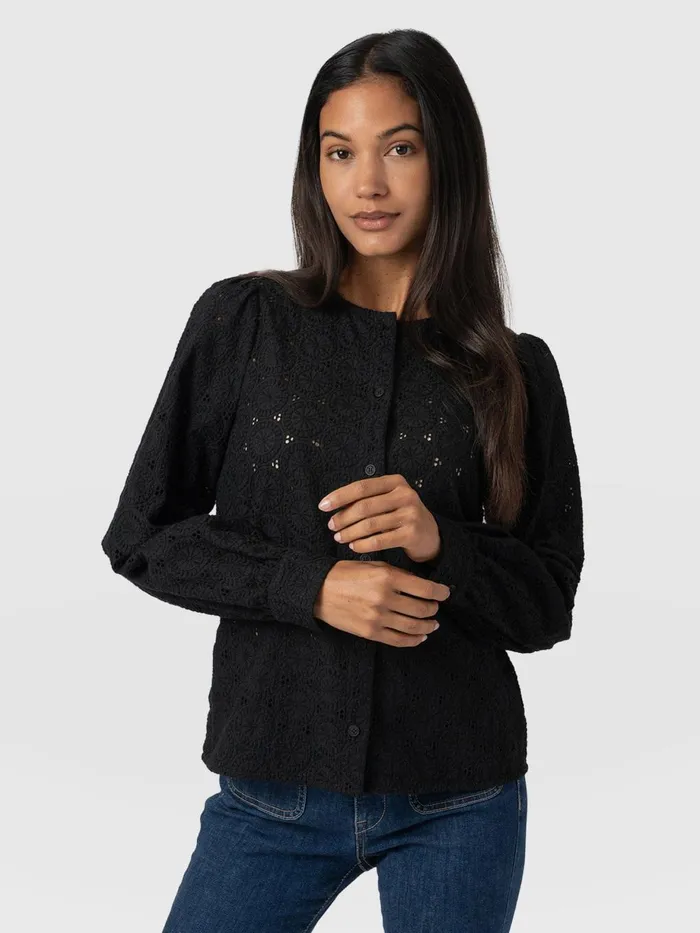 Saint And Sofia Blouses and Shirts Women Tabitha Blouse 8211 Black Broderie Black Broderie
