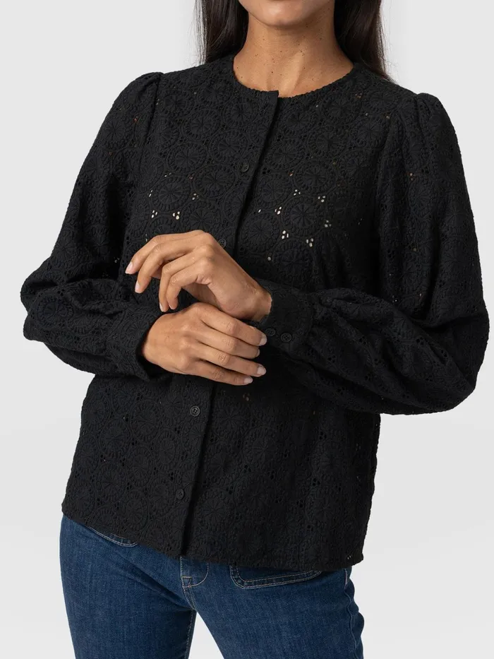 Saint And Sofia Blouses and Shirts Women Tabitha Blouse 8211 Black Broderie Black Broderie