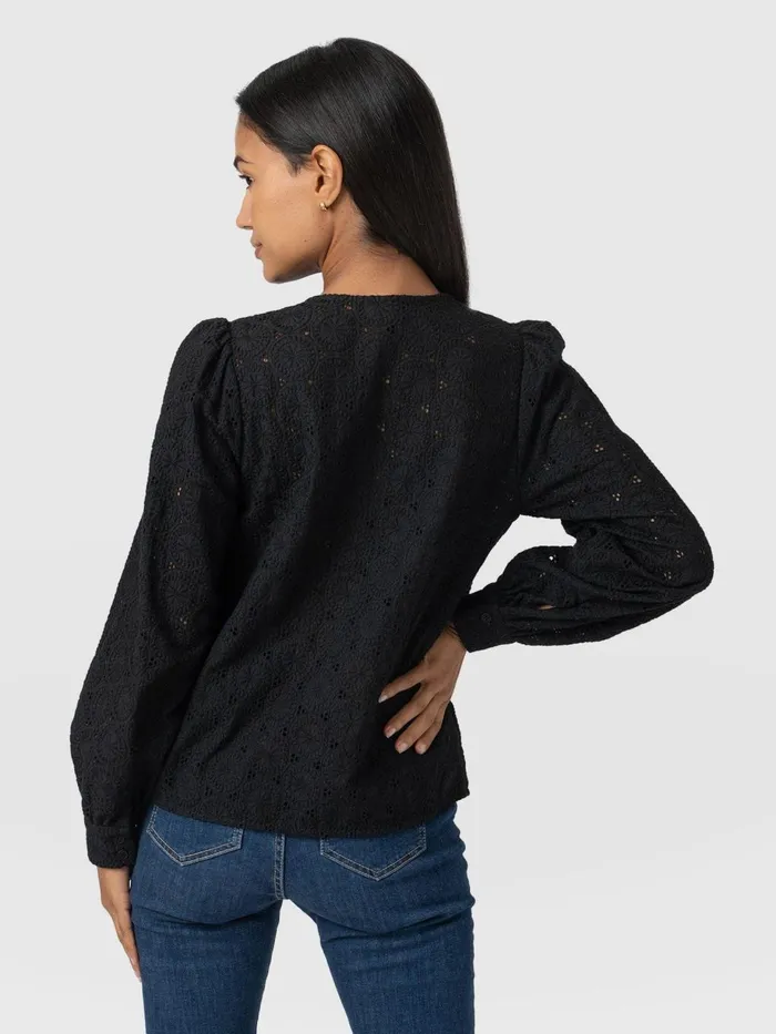 Saint And Sofia Blouses and Shirts Women Tabitha Blouse 8211 Black Broderie Black Broderie