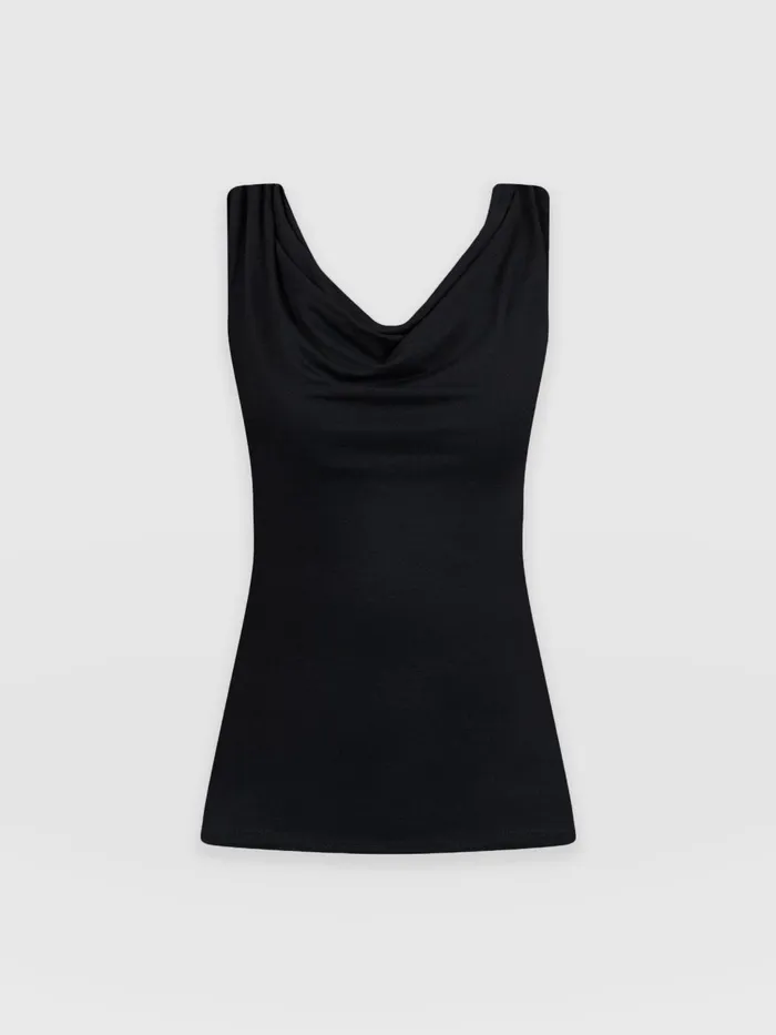 Saint And Sofia Casual Tops Women Cowl Neck Cami 8211 Black Black
