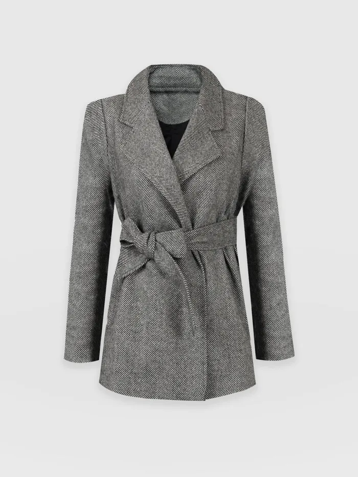 Saint And Sofia Coats and Jackets Women Audrey Wrap Coat 8211 Chevron Chevron