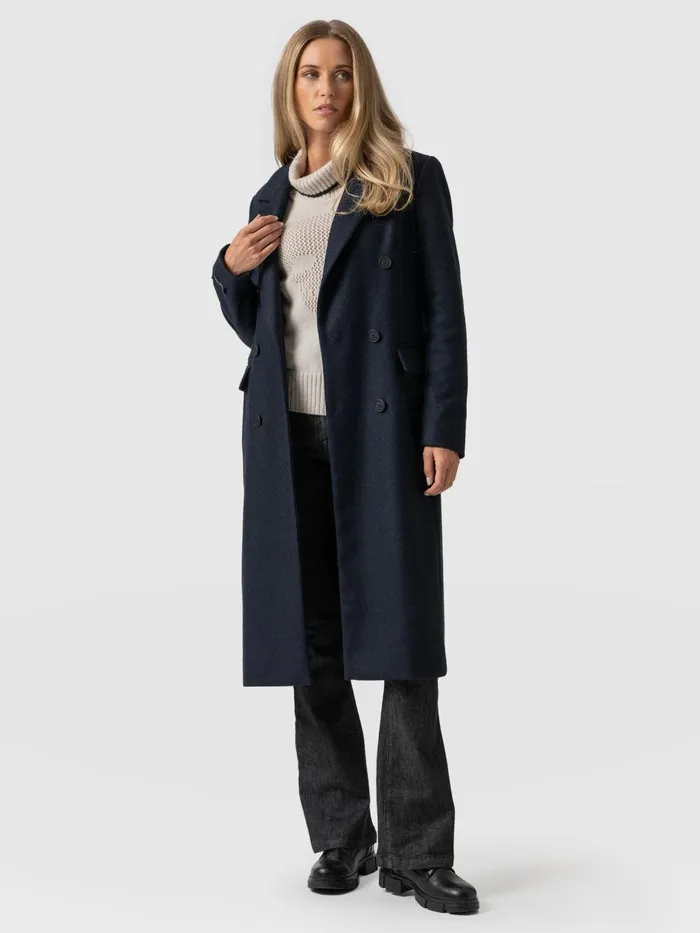 Saint And Sofia Coats and Jackets Women Cambridge Coat 8211 Navy Chevron Navy Chevron