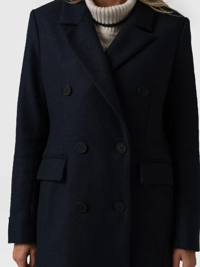 Saint And Sofia Coats and Jackets Women Cambridge Coat 8211 Navy Chevron Navy Chevron