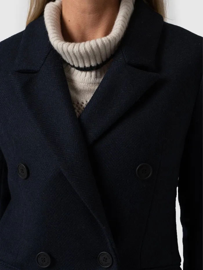 Saint And Sofia Coats and Jackets Women Cambridge Coat 8211 Navy Chevron Navy Chevron
