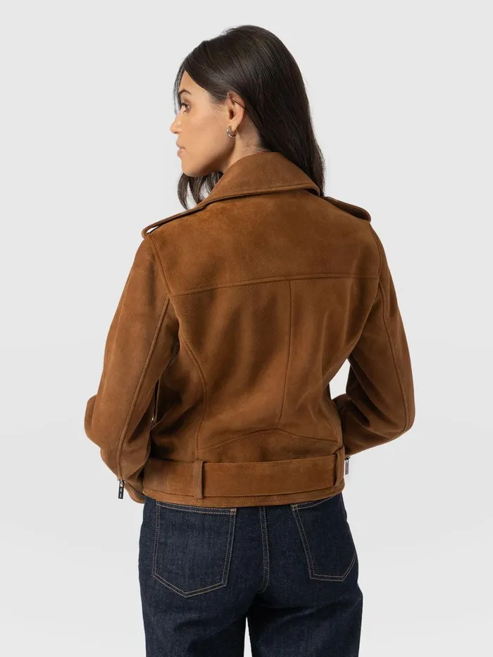 Saint And Sofia Coats and Jackets Women Luther Suede Jacket 8211 Camel Camel