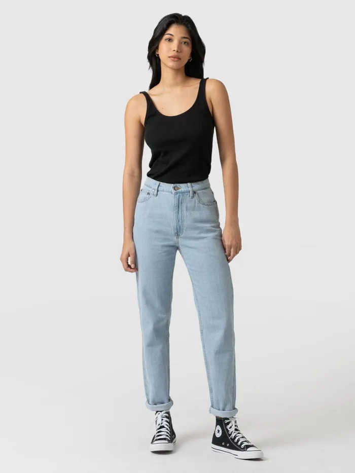 Saint And Sofia Denim and Jeans Women Slim Mom Jeans 8211 Pale Blue Pale Blue