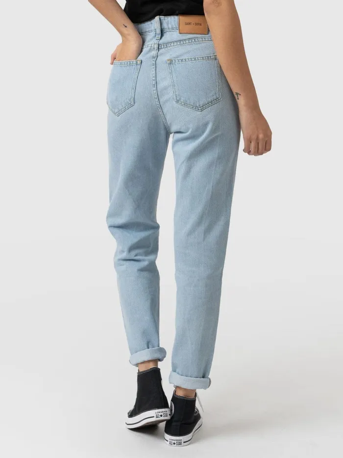 Saint And Sofia Denim and Jeans Women Slim Mom Jeans 8211 Pale Blue Pale Blue