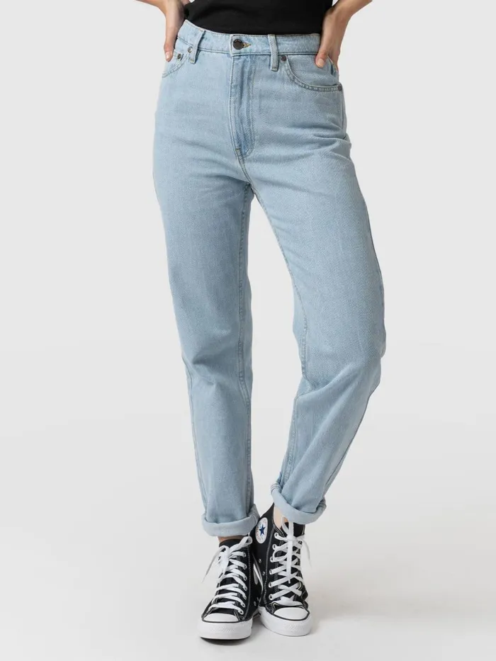 Saint And Sofia Denim and Jeans Women Slim Mom Jeans 8211 Pale Blue Pale Blue