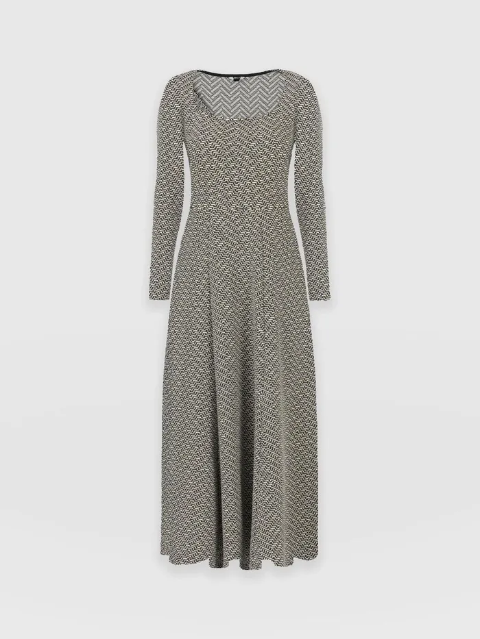 Saint And Sofia Dresses Women Darcey Flared Dress 8211 Cream Lurex Cream Lurex
