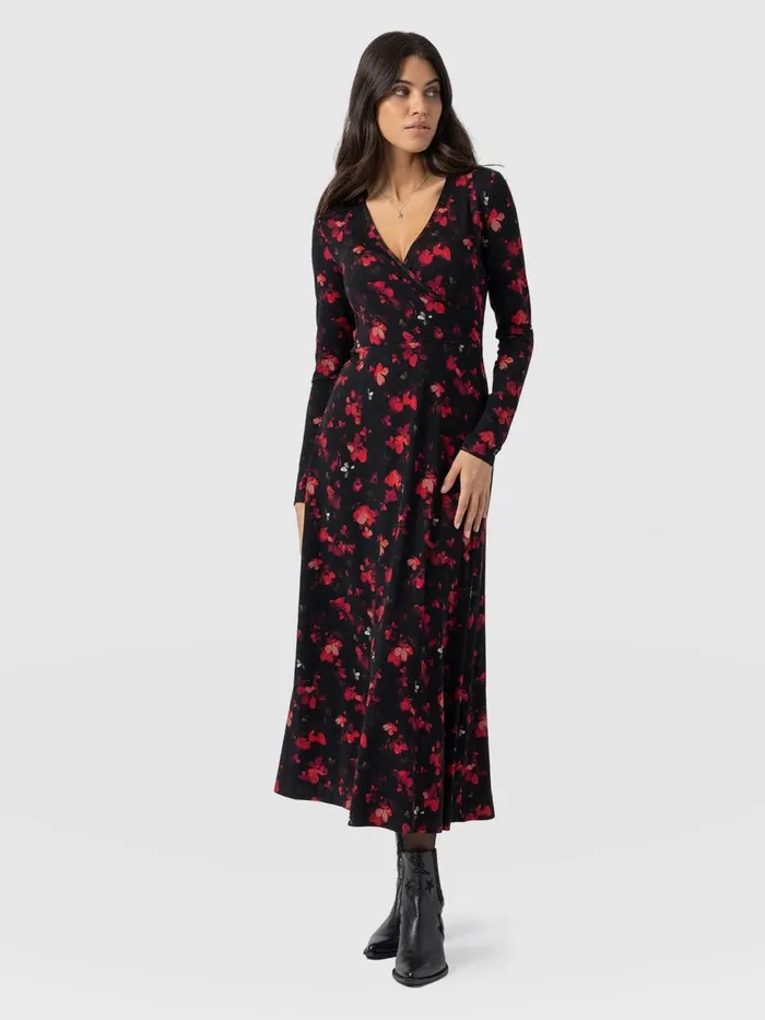 Saint And Sofia Dresses Women Maggie Wrap Midi Dress 8211 Pink Aurora Pink Aurora