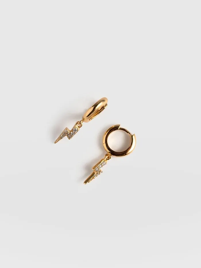 Saint And Sofia Earrings Women Astral Lightning Charm Drop Earrings 8211 Gold Gold Saint And Sofia Earrings Women Astral Lightning Charm Drop Earrings 8211 Gold Gold