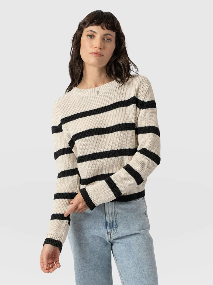 Saint And Sofia Knitwear Women Remy Crop Jumper 8211 Stripe Stripe