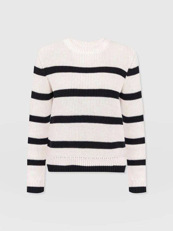 Saint And Sofia Knitwear Women Remy Crop Jumper 8211 Stripe Stripe