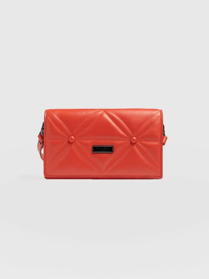 Saint And Sofia Leather Bags Women Quilted Keira Cross Body Bag 8211 Coral Coral Saint And Sofia Leather Bags Women Quilted Keira Cross Body Bag 8211 Coral Coral