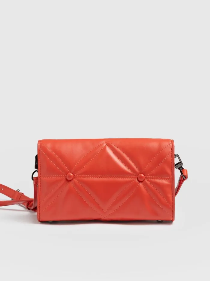 Saint And Sofia Leather Bags Women Quilted Keira Cross Body Bag 8211 Coral Coral