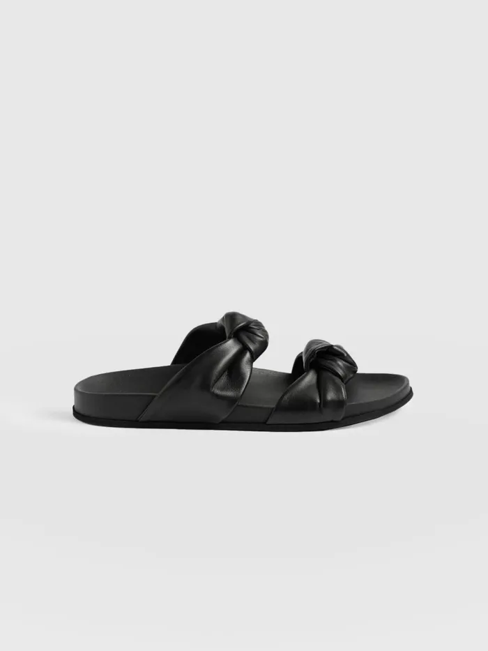 Saint And Sofia Leather Women Kingston Knot Sandal 8211 Black Black