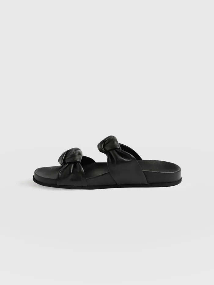 Saint And Sofia Leather Women Kingston Knot Sandal 8211 Black Black