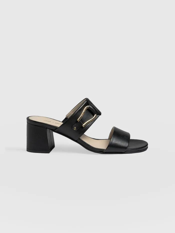 Saint And Sofia Leather Women Maida Block Heeled Mules 8211 Black Black
