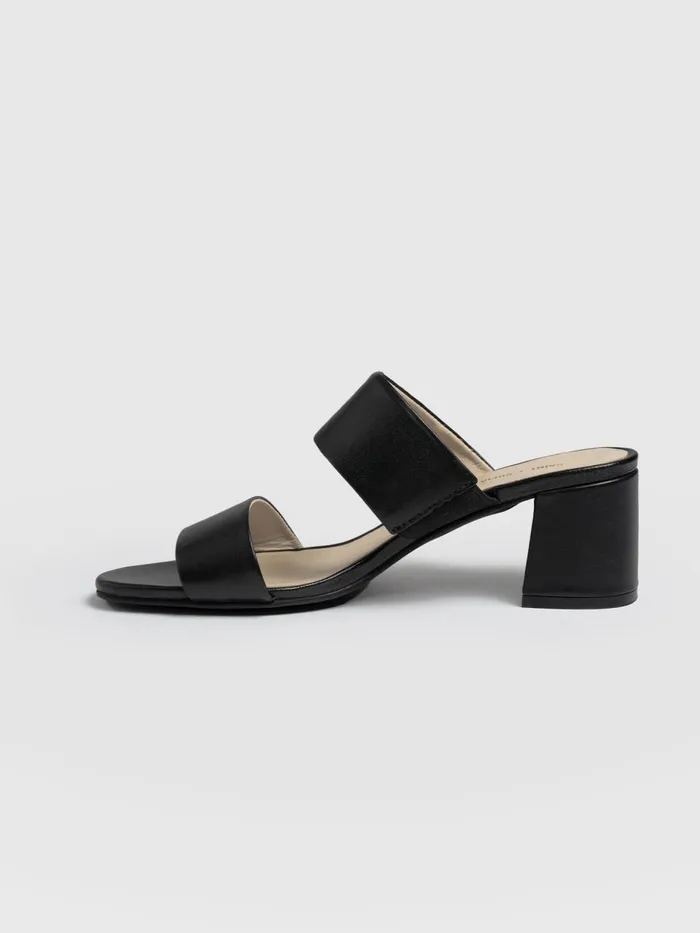 Saint And Sofia Leather Women Maida Block Heeled Mules 8211 Black Black
