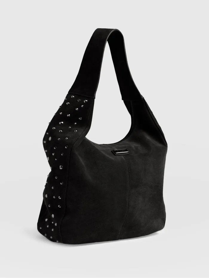 Saint And Sofia Leather Women Margot Hobo Shoulder Bag 8211 Black Black