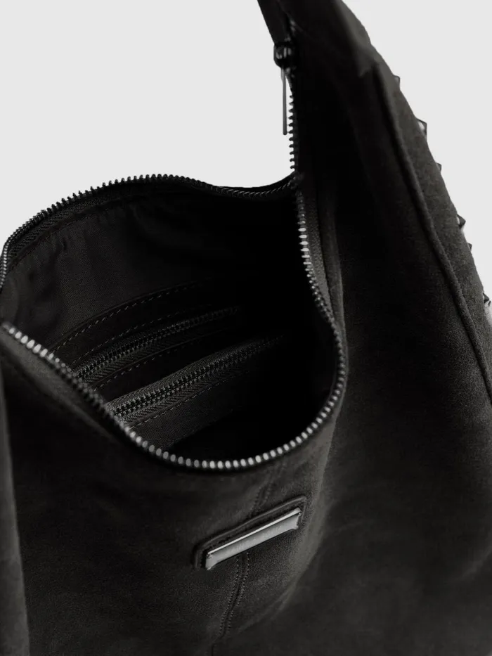 Saint And Sofia Leather Women Margot Hobo Shoulder Bag 8211 Black Black