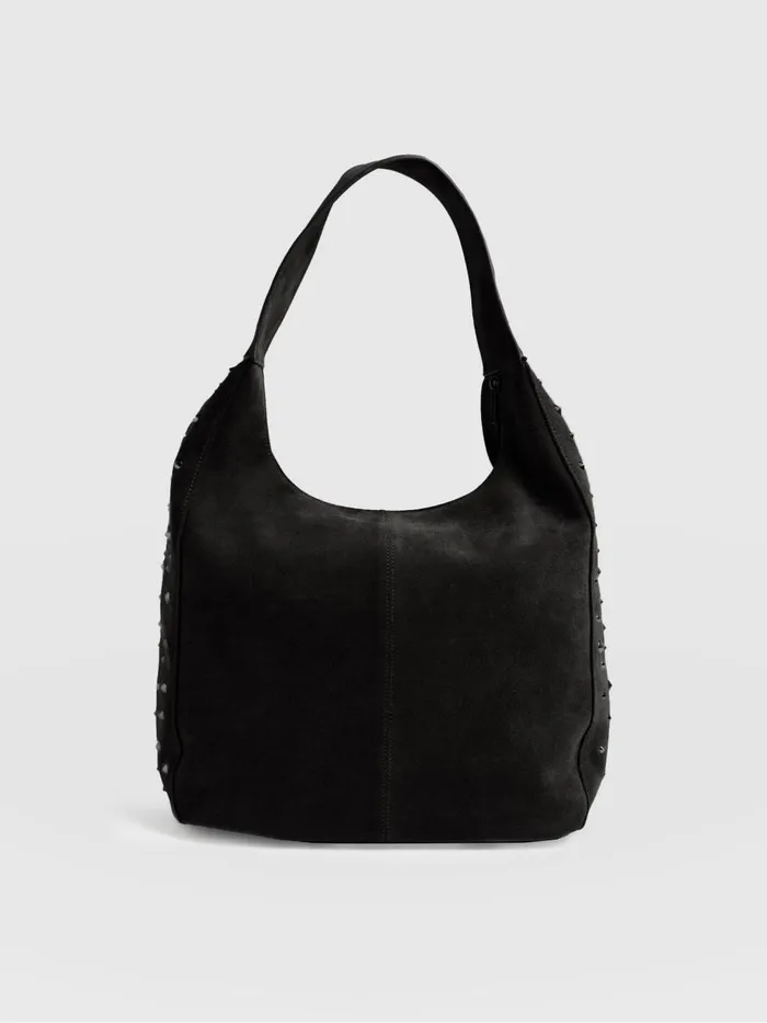 Saint And Sofia Leather Women Margot Hobo Shoulder Bag 8211 Black Black