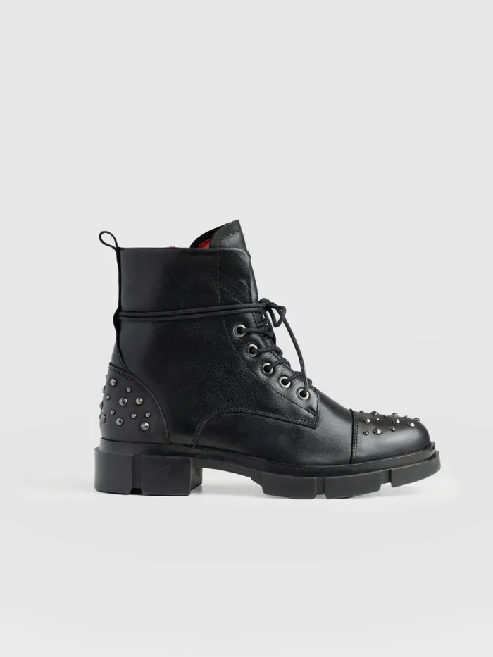 Saint And Sofia Leather Women Noho Studded Boot 8211 Black Black