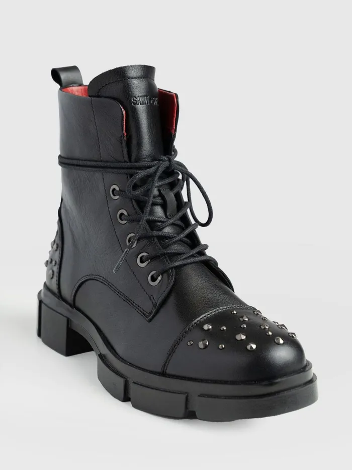 Saint And Sofia Leather Women Noho Studded Boot 8211 Black Black