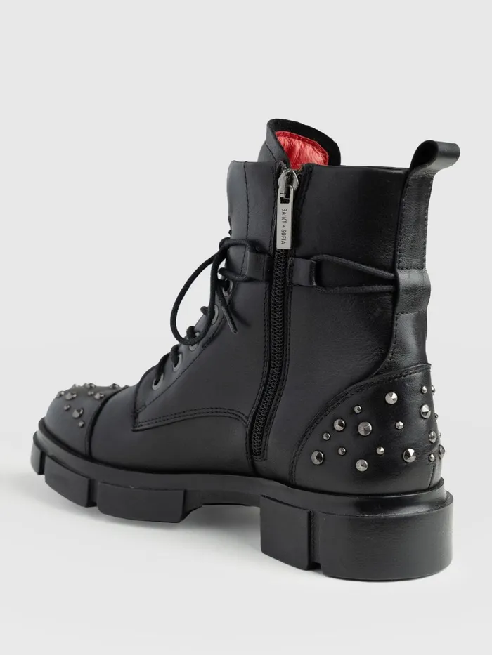 Saint And Sofia Leather Women Noho Studded Boot 8211 Black Black