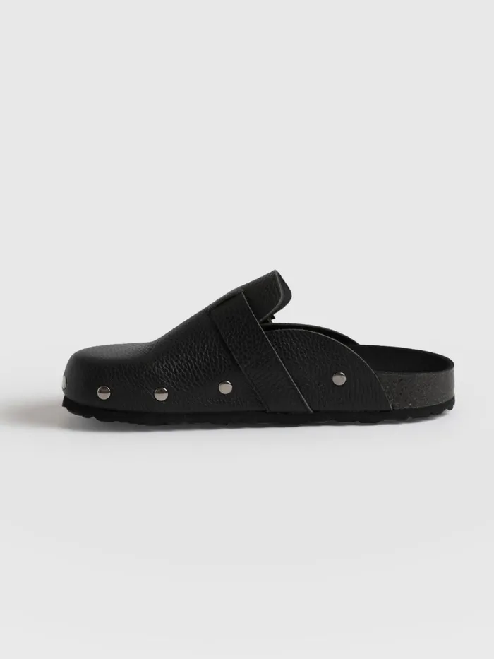 Saint And Sofia Leather Women Studded Clogs 8211 Black Black