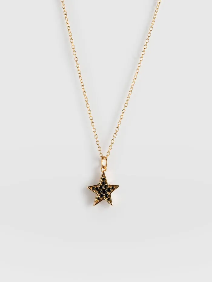 Saint And Sofia Necklaces Women Astral Star Necklace 8211 GoldBlack Goldblack Saint And Sofia Necklaces Women Astral Star Necklace 8211 GoldBlack Goldblack