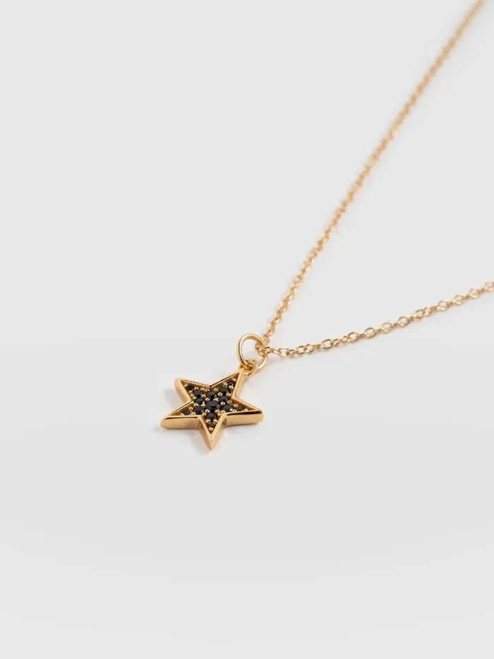 Saint And Sofia Necklaces Women Astral Star Necklace 8211 GoldBlack Goldblack