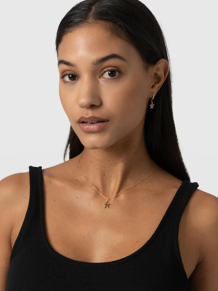 Saint And Sofia Necklaces Women Astral Star Necklace 8211 GoldBlack Goldblack