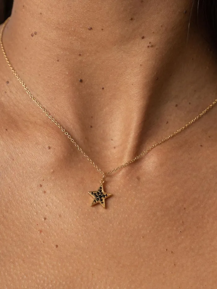 Saint And Sofia Necklaces Women Astral Star Necklace 8211 GoldBlack Goldblack