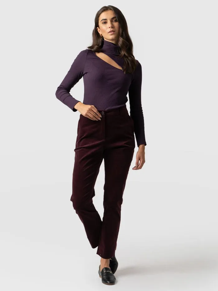 Saint And Sofia Pants Women Palmer Pant Corduroy 8211 Plum Plum