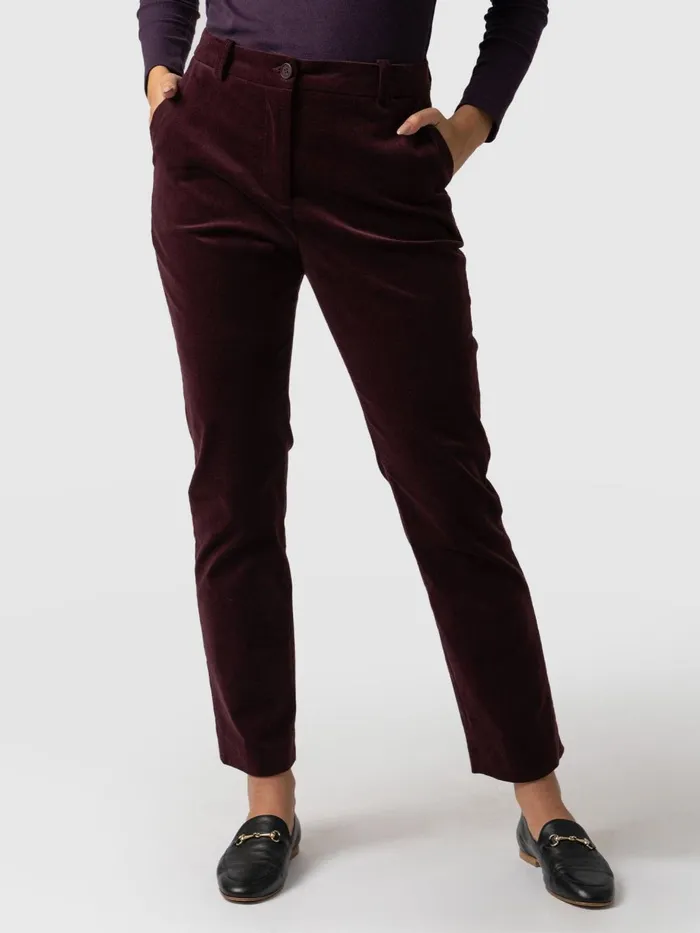 Saint And Sofia Pants Women Palmer Pant Corduroy 8211 Plum Plum