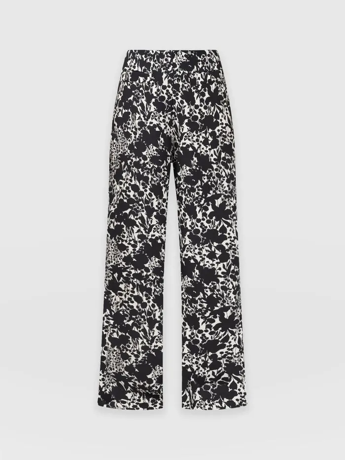 Saint And Sofia Pants Women Sienna High Waisted Pant 8211 Black Cream Floral Black Cream Floral
