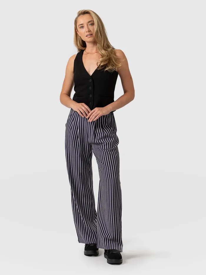 Saint And Sofia Pants Women Sloane Pant 8211 Navy Stripe Navy Stripe