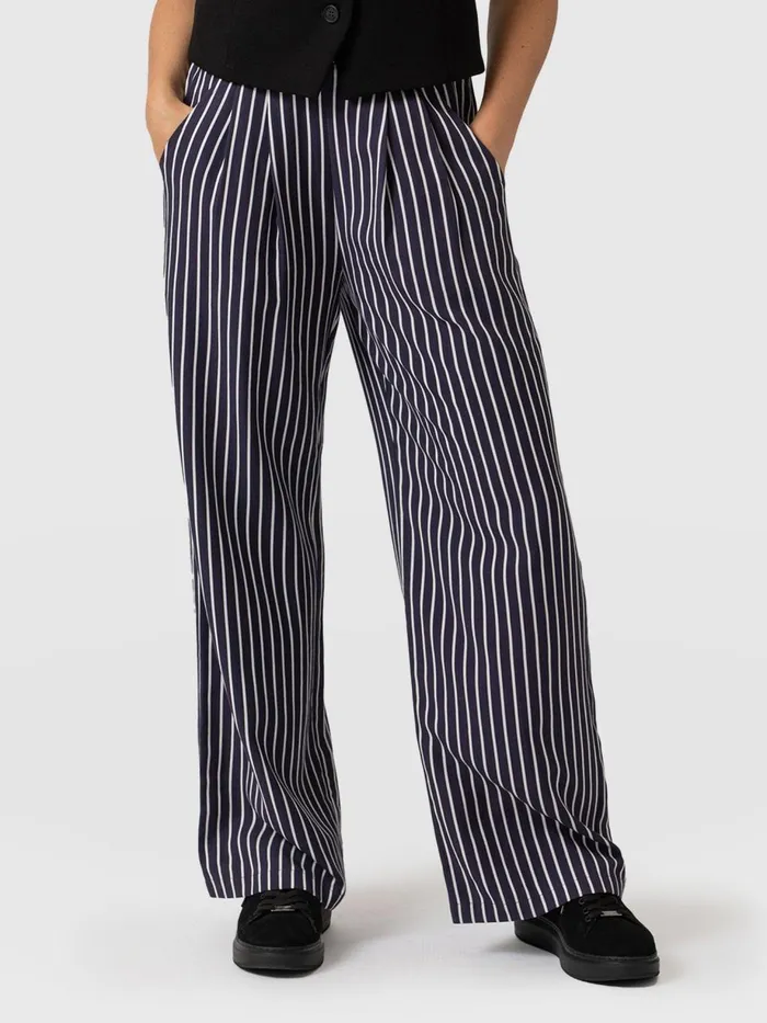 Saint And Sofia Pants Women Sloane Pant 8211 Navy Stripe Navy Stripe