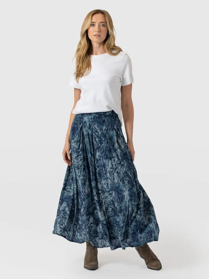 Saint And Sofia Skirts Women Eliza Pleated Skirt 8211 Blue Marble Blue Marble Saint And Sofia Skirts Women Eliza Pleated Skirt 8211 Blue Marble Blue Marble