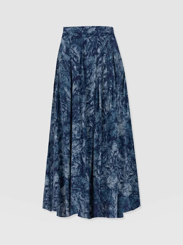 Saint And Sofia Skirts Women Eliza Pleated Skirt 8211 Blue Marble Blue Marble