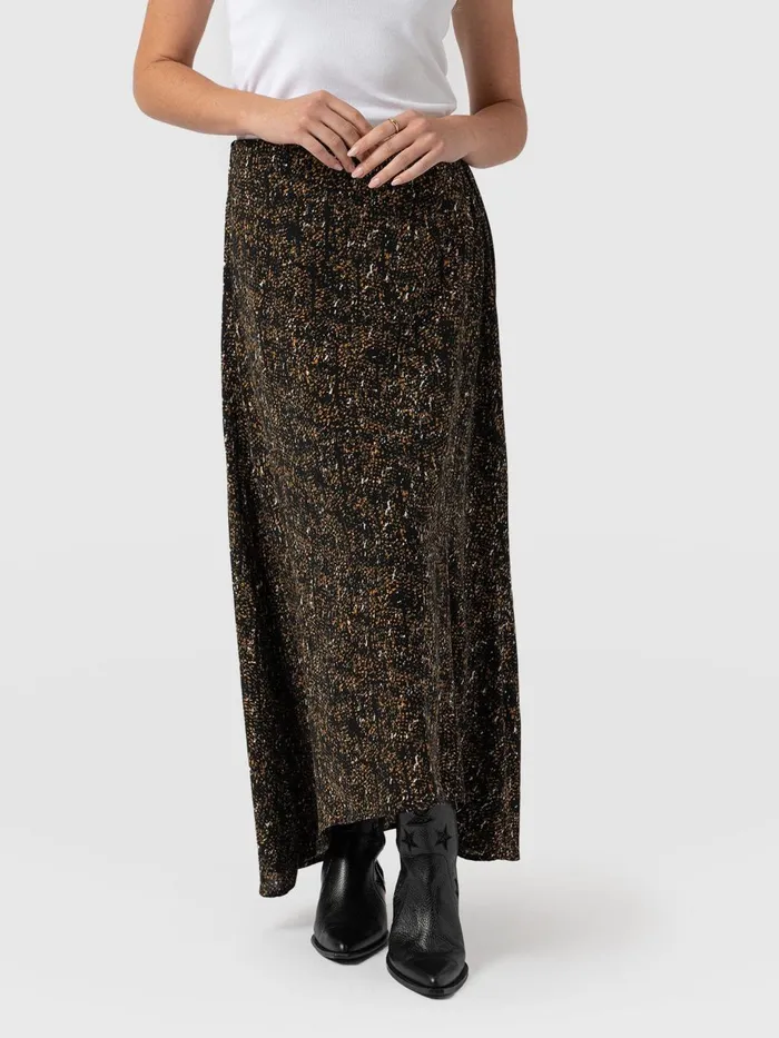 Saint And Sofia Skirts Women Sutton Skirt 8211 Ditsy Leopard Ditsy Leopard