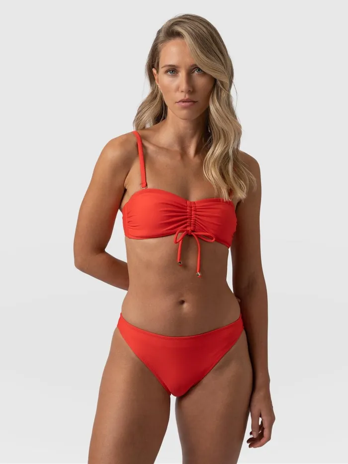 Saint And Sofia Swimwear Women Skye Hipster Bikini Bottom 8211 Red Red