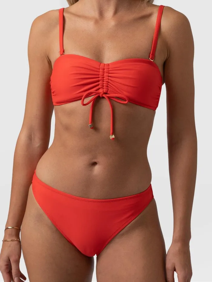 Saint And Sofia Swimwear Women Skye Hipster Bikini Bottom 8211 Red Red